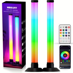 Resim RGBIC Işık Barı, Oda için Akıllı LED Işık Barı, 8 Sahne Modu ve 16 Milyon Renk, Üç Kontrol Modu, Dinamik Müzik Senkronizasyon Modu, PC için LED Oyun Işıkları, USB-Leachte, TV Arka Aydınlatma - 2 adet/1 Set 