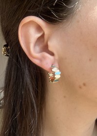 Resim Renkli Mineli Küpe 