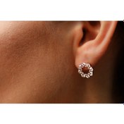 Resim 1502 Reis Feraye Baget Yuvarlak Küpe Pembe Altın - Rose Gold 