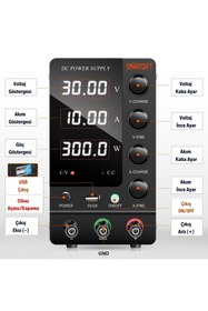 Resim SMARTGIFT 0-30v/10a Ayarlanabilir Dc Güç Kaynağı Voltaj Regülatörü Geliştirilmiş Model Siyah 
