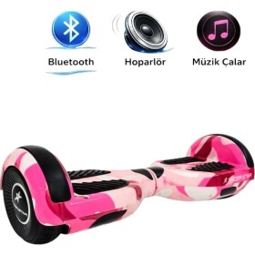 Resim Ryder Star Elektrikli Kaykay Hoverboard Bluetooth Hoparlörlü 6.5 Inch Akıllı Dengeli RS-S5 Pink Camo Grafiti- 