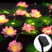 Resim 1 adet Güneş Yapay Lotus Çiçeği Dize Işıkları, Açık Su Geçirmez LED Gece Işıkları, Havuz, Lotus Lambası, Bahçe Havuzu Çeşmesi, Noel, Parti Dekorasyonu (5/12 Lotus) 