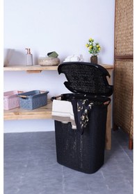 Resim Woow Kirli Sepeti - Kirli Çamaşır Sepeti - Plastik Sepet siyah Diğer 