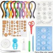 Resim Lüks Kağıt Quilling Seti - DIY El İşleri, Scrapbooking ve Ev Dekorasyonu için 900 Adet Gradyan Renkli Şerit ve Araçlar 