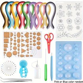 Resim Lüks Kağıt Quilling Seti - DIY El İşleri, Scrapbooking ve Ev Dekorasyonu için 900 Adet Gradyan Renkli Şerit ve Araçlar 