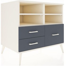 Resim Kronos Şifonyer 4 Raflı 3 Çekmeceli 88x59x80 Aytaşı-aytaşı/antrasit Aytaşı/antrasit 