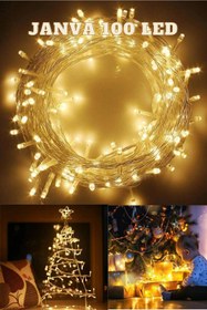 Resim Janva 10 Metre 100 Ledli Dekor Lambası Günışığı Fişli Prize Tak Çalıştır Çok Fonksiyonlu Yılbaşı Peri Çam 