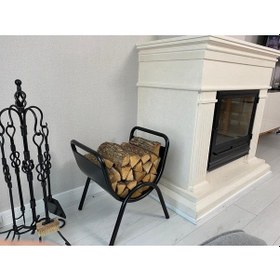 Resim Odunluk Dekoratif Metal Odunluk Şömine Soba Yanı Odun Standı 