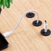 Resim 10 Adet Kablo Kelepçesi - Dayanıklı Sentetik Taş Malzemeli Esnek Masa ve Mobilya Kablolama Organizatörü, Siyah Kauçuk Geçişli - Dolaşma Önleyici Kablo Yönetimi 