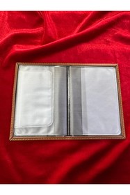 Resim ATTA PAZARLAMA Kahverengi Deri Baskı Dikişli Ruhsat Kabı,kılıfı, Ruhsatlık, Cüzdan 