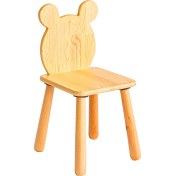 Resim Wood & Joy Doğal Ahşap Çocuk Sandalye Ayı 