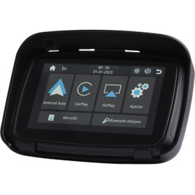 Resim Dark Motosiklet Navigasyon Carplay / Android Auto / Airplay 5" Multimedya Ekranı Su Geçirmez 