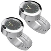 Resim 2 Parça Motosiklet 22-25mm Gidon Saati Kilitli Kuvars Saat Gümüş 