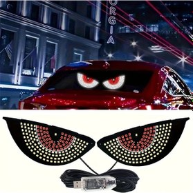 Resim Xuweiwei 2pcs Usb Nazar Boncuğu Led Araç Işıkları Kırmızı Beyaz Işık Mavi Neon Parlaklık Evrensel 