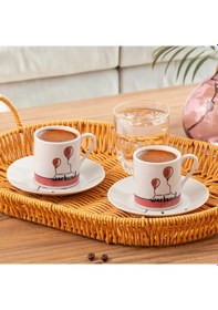 Resim Porsima 03 Porselen 12 Parça Türk Kahve Fincan Takımı 90ml 