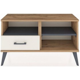 Resim Arges Şifonyer 2 Raflı Tek Çekmeceli 88x30x48 Çam-antrasit/aytaşı Antrasit/aytaşı 