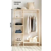 Resim Pinoxi Ahşap Açık Gardırop 30X100X160 cm 