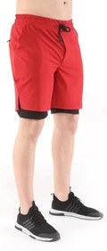 Resim Ghassy Co. Erkek Running Hızlı Kuruma Micropolyester Arka Fermuar Cepli Ve Havlu Halkalı Antrenman Futbol Fitness Kısa Taytlı Şort 