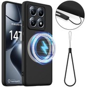 Resim Xiaomi 14t Pro Darbeye Dayanıklı Silikon Magsafe Telefon Kılıfı İçin Siyah 