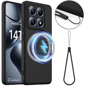 Resim Xiaomi 14t Pro Darbeye Dayanıklı Silikon Magsafe Telefon Kılıfı İçin Siyah 