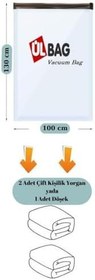 Resim (3 ADET) EN BÜYÜK BOY (100X130) Vakumlu Hurç Yorgan Hurcu Vakumlu Hurc Poşet Saklama Torbası 