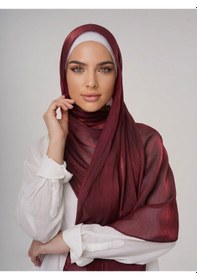 Resim İpek Dükkanı Organza Shımmer Abiye Üzeri Parlak Şal Koyu Bordo 