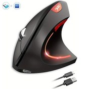 Resim Honeybeeshop Hxsj 2.4g Çift Modlu Kablosuz Bluetooth Fare 6 Tuşlu Şarj Edilebilir Siyah Diğer 