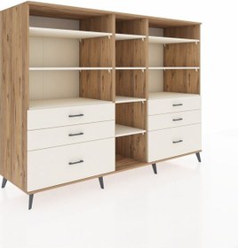Resim Kronos Dolap 10 Raflı 6 Çekmeceli 220x59x163 Çam-aytaşı Aytası - Atlas Çam 