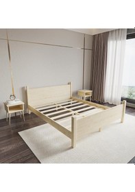 Resim Melodi Model Vernikli Ahşap Karyola Ve İki Komodin Set-160 100 x 200 