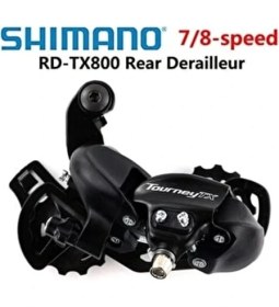 Resim SHIMANO Tourney RD-TX800 Arka Aktarıcı 7-8V Siyah Renkli Hızlı Vites Değişim Performansı 