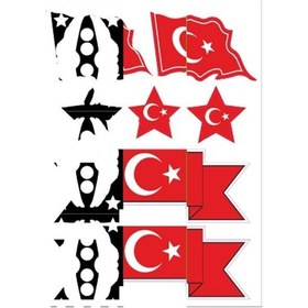 Resim SEVEN KARDEŞLER Türk Bayrağı A5 Sticker 069 Tek Paket Çoklu Sticker 