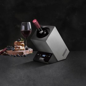 Resim WineCase One Şarap Soğutucu 5 18°C Ayarlı Tek Şişe Inox Paslanmaz Çelik - Siyah 