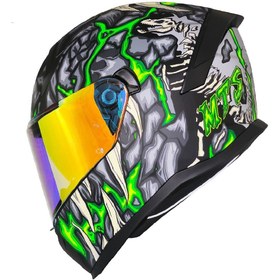Resim MOTOANL Motosiklet Kask Ece 22.R06 Güneş Vizörlü Full Face Motor Kaskı Skull Yeni 