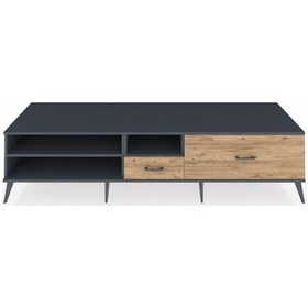 Resim Kronos Tv Ünitesi 2 Raflı 2 Çekmeceli 220x59x51 Antrasit-antrasit/çam Antrasıt/atlas Çam - Antrasıt 