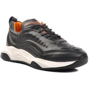Resim AYAKMOD Premium 495 M Siyah Hakiki Deri Erkek Sneaker 
