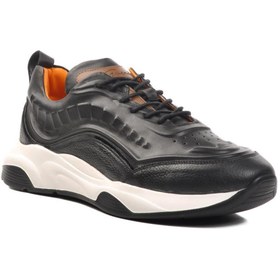 Resim AYAKMOD Premium 495 M Siyah Hakiki Deri Erkek Sneaker 