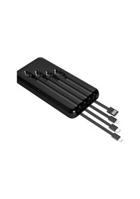 Resim 10.000 Mah Plus Dijital Göstergeli Dahili Çoklu Kablolu Powerbank,siyah,taşınabilir Şarj Cihazı Lcd Siyah 
