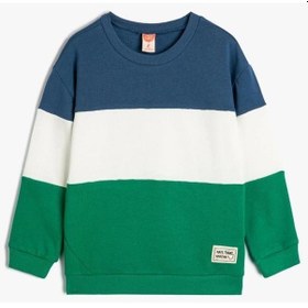 Resim Koton Erkek Bebek Sweatshirt Uzun Kollu Renk Bloklu Pamuklu 001 