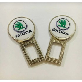 Resim Skoda Logolu Ikaz Ses Susturucu Metal Toka 2 Adet 