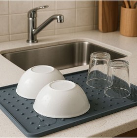 Resim silcap silicone Silikon Bulaşık Kurutma Matı- Bulaşıklık- Bulaşık Altlığı 