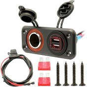 Resim Suntek 12V Su Geçirmez Çift Usb Araç Şarj Cihazı Çakmak Adaptörü 