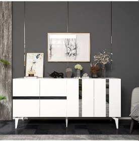 Resim Vannia Konsol 4 Kapaklı Beyaz-gümüş 