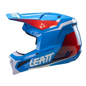 Resim Motosiklet kros enduro kask Leatt Moto 2.5 V25 Kraliyet mavisi beyaz kırmızı L 