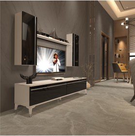 Resim Decoraktiv Eko 7 Mdf Std Silver Tv Ünitesi Tv Sehpası - Beyaz - Siyah 