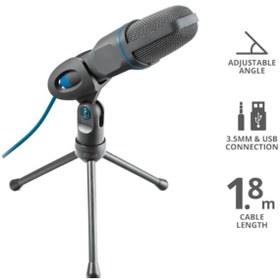 Resim Trust 23790 Mic Micro USB 3.5 MM Masa Üstü Mikrofon Siyah 