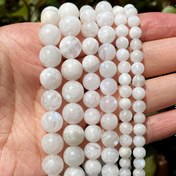Resim Lomuine 1 Strand Aytaşı Boncuk, 6mm-10mm Doğal Taş Yuvarlak Boncuklar, DIY Takı Yapımı, Bileklik ve Kolye Aksesuarları için 