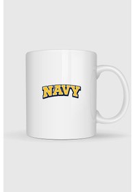 Resim Navy Baskılı Kupa Bardak Beyaz 