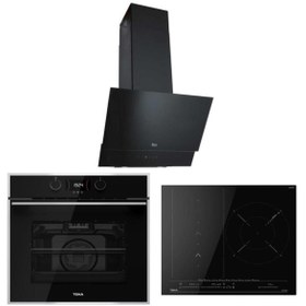 Resim Teka Siyah Ankastre Set ( TVT 60 Davlumbaz - ITS 67620 Ocak- HLB 840 SS Fırın) 