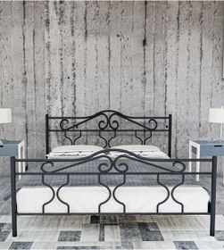 Resim Metalia Gm 301 Gold Çift Kişilik Metal Karyola Siyah 140x190 