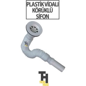 Resim Körüklü Sifon Plastik Vidalı 
